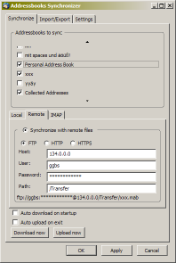 AddressbooksSynchronizer Options
